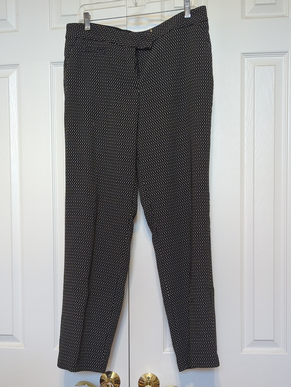 Investments Trousers Pants Black With White Design 12S